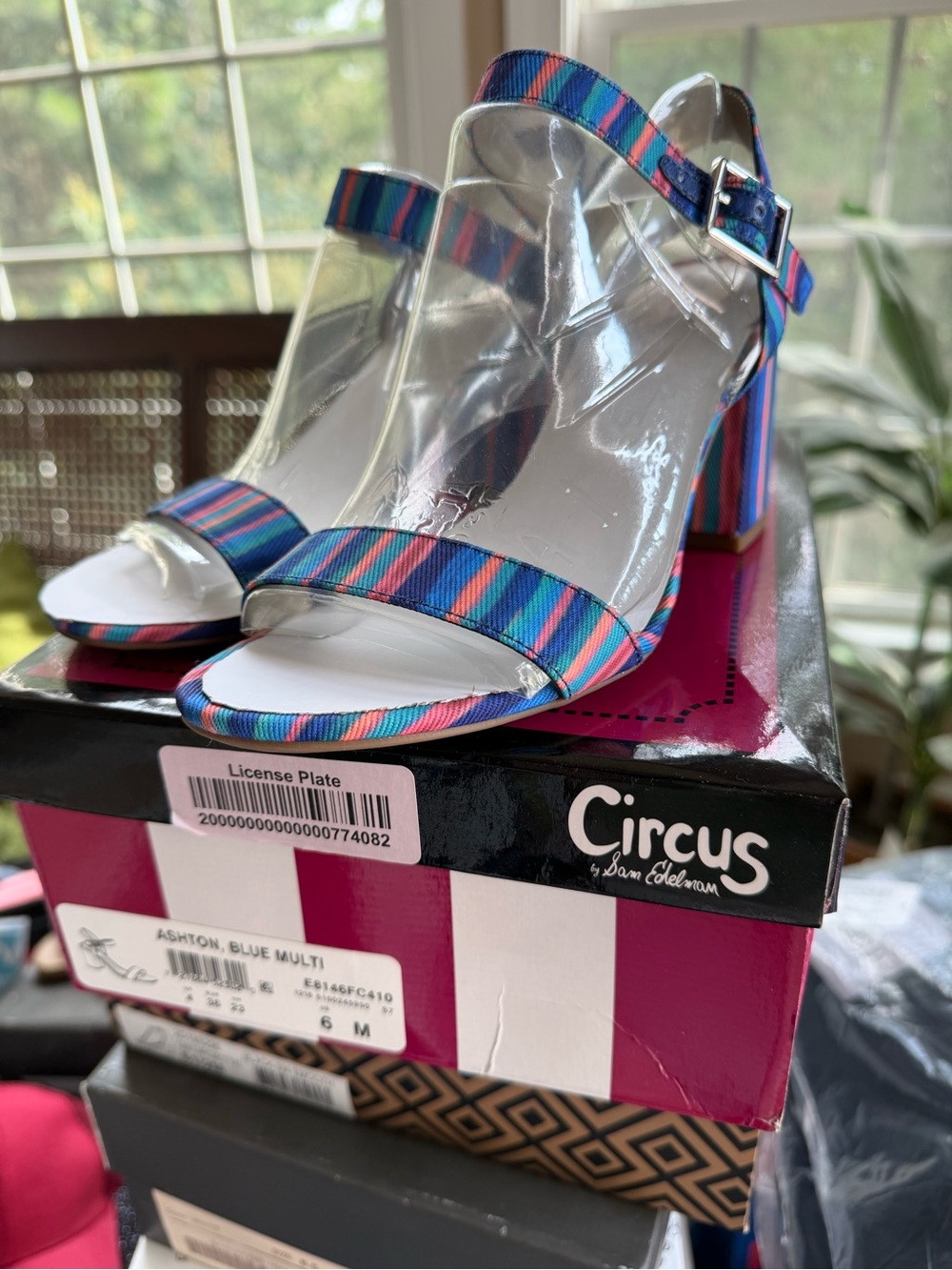 Circus by Sam Edelman Blue Multi Striped  Block Heels